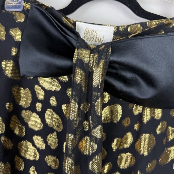 Sara Berman Silk Skirt Women's Gold Animal Print High Low 100% Size M Whimsy - Picture 7 of 9